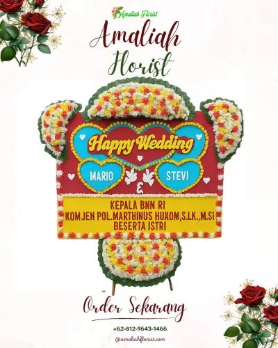 Karangan Papan Bunga Pernikahan di Situbatu